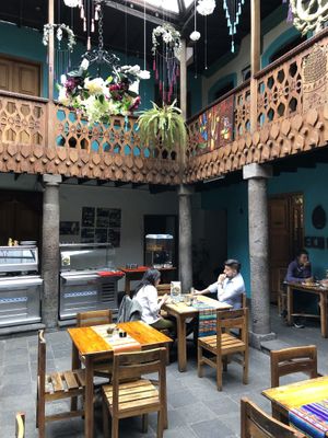 The patio at Govinda Gopal - Govindas  in Quito