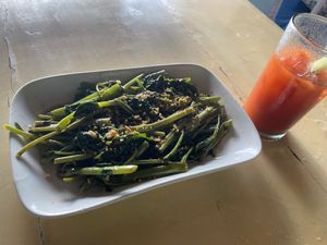 The delicious water spinach!!! at Paraw Beach Club in Boracay