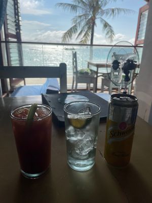 I got a Bloody Mary and a tonic water and mixed it to cut the alcohol a bit, because when the weather is hot, you get dehydrated and its easier to get too drunk at Paraw Beach Club in Boracay