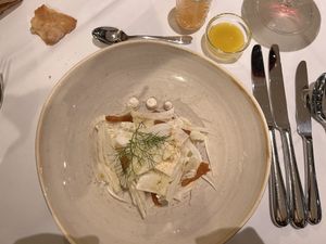 Fennel salad with dried pear   at Paradiso Pure Living Vegan Hotel in Kastelruth