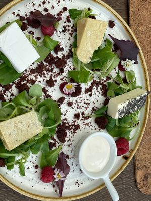 Vegan cheese plate.  at Paradiso Pure Living Vegan Hotel in Kastelruth