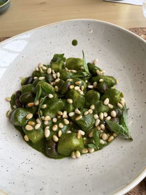 Pesto gnocchi   at Paradiso Pure Living Vegan Hotel in Kastelruth
