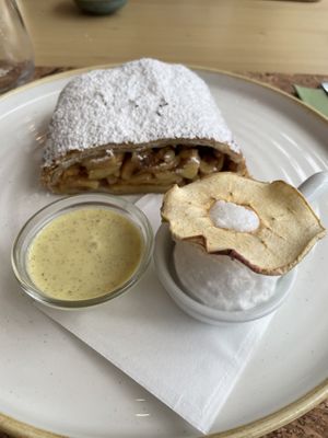 Apple strudel  at Paradiso Pure Living Vegan Hotel in Kastelruth