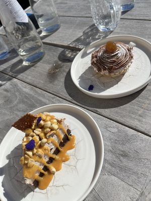 Snickers Kuchen und Mont Blanc  at Paradiso Pure Living Vegan Hotel in Kastelruth