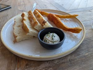 Bread plate. The fried sticks were so yummy! at Paradiso Pure Living Vegan Hotel in Kastelruth