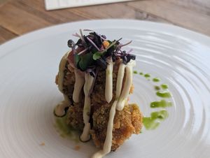 Breaded cauliflower at Paradiso Pure Living Vegan Hotel in Kastelruth