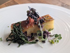 Potato terrine at Paradiso Pure Living Vegan Hotel in Kastelruth