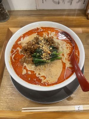 Soy meat on top   at Menya Shichisai in Tokyo