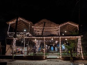 View from the beach at Chia Lounge in Morjim