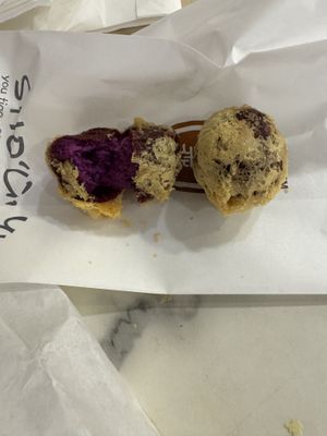 Fried Purple Sweet Potato Fritter   at Shou Yi Fried Fritters in Central Singapore