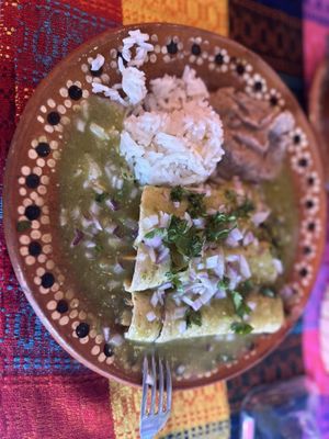 Vegan enchilada #Veganuary at Colores Y Sabores in Cozumel