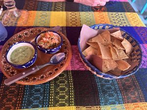 Salsa and chips #Veganuary at Colores Y Sabores in Cozumel