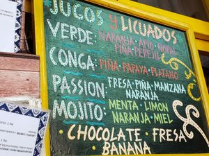 Juices or liquados at Colores Y Sabores in Cozumel
