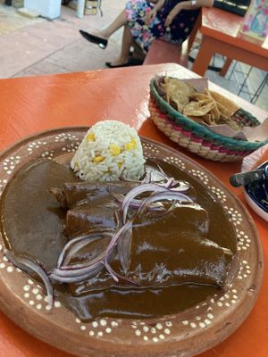 Enchiladas Vegano con mole at Colores Y Sabores in Cozumel