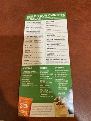 Menu 2  at Pita Pit in Hartsville