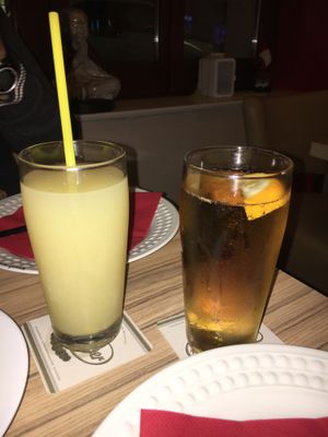 Ginger Ale and Coconut Pineapple drink at Yogi-Haus in Berlin