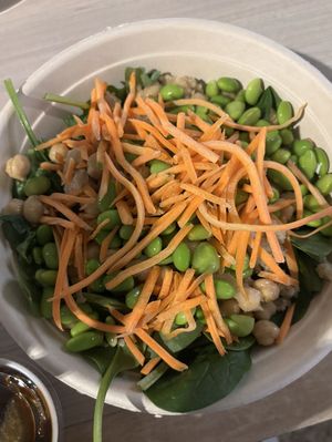 Siam I am salad. No tofu available. Allowed sub chicken peas. No onions. No dressing-had some on side    at AUS - MAD Greens - Barbara Jordan Terminal in Austin