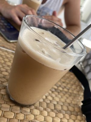 Almond milk latte  #Veganuary at Tropic Bowl in Las Terrenas