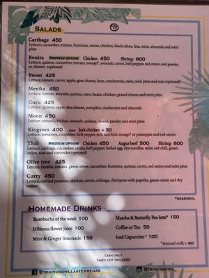 Loved the olive tree salad and iced coffee with almond milk  #Veganuary at Tropic Bowl in Las Terrenas