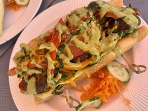 Falafel sandwich. Loved 🥰  #Veganuary at Tropic Bowl in Las Terrenas