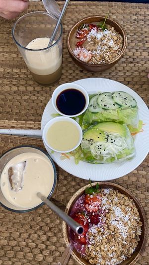 Iced coffee with almond milk ☺️ everything is very 🤤 yum and fresh   at Tropic Bowl in Las Terrenas