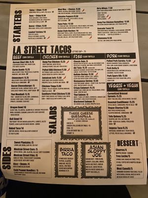 Menu  at Dirty Taco + Tequila in Wantagh
