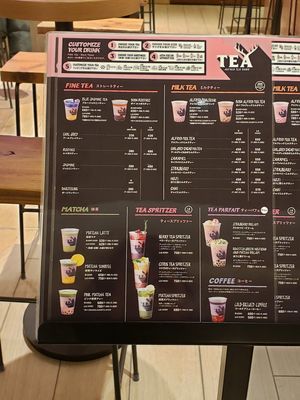 Menu at Alfred Tea Room in Nagoya