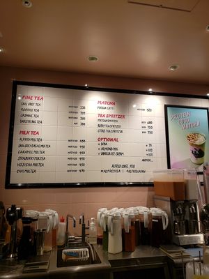 Menu board at Alfred Tea Room in Nagoya