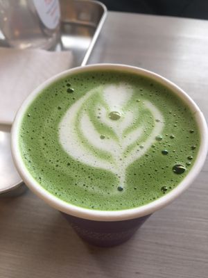 Matcha latte with oat milk  at Matcha Gracias in Barcelona