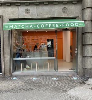 Modern interior. at Matcha Gracias in Barcelona