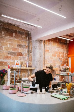 Matcha latte  at Matcha Gracias in Barcelona