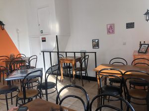 Upstairs seating  at Vegan Box in Faro