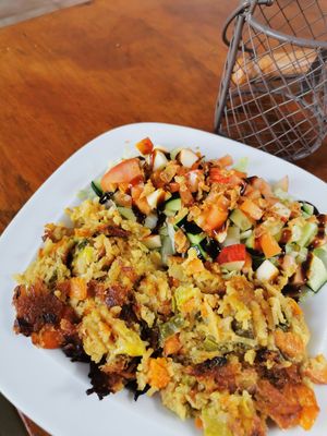 Traditional bacalhau at Vegan Box in Faro