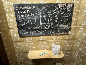 Have your say blackboards   at Vegan Box in Faro
