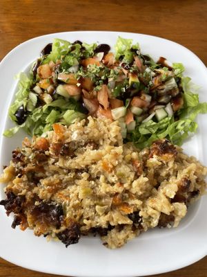 Vegan version of the fish and cream Portuguese specialty   at Vegan Box in Faro