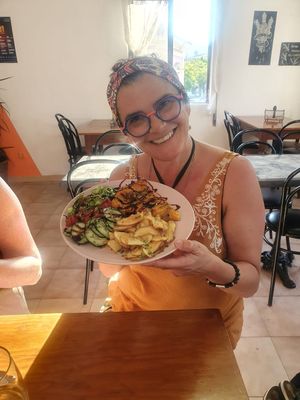 Vegan omlette at Vegan Box in Faro