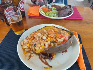 Stuffed sweet potato at Vegan Box in Faro