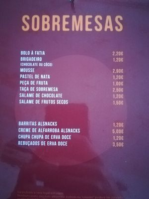 Menu at Vegan Box in Faro