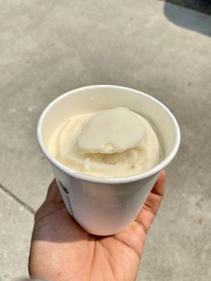 Vegan vanilla pint at Just Chillin Frozen Yogurt in La Pine