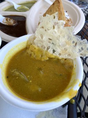 Rava Dosa dipped in Sambhar at Saivam in Anaheim