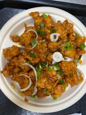 Vegan Gobi (Cauliflower) manchurian at Saivam in Anaheim