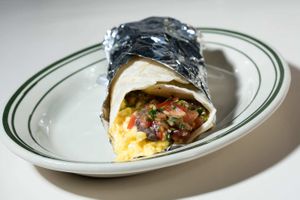 Vegan breakfast burrito (YUMMMMMM) at Golden Diner in New York City