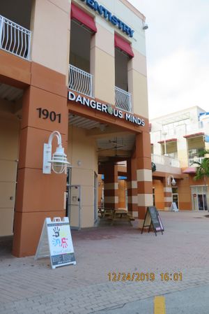 Outside at Dangerous Minds Brewing Co in Pompano Beach