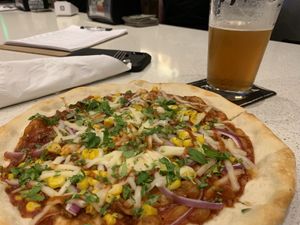 Vegan BBQ Jackfruit pizza of the week!  at Dangerous Minds Brewing Co in Pompano Beach