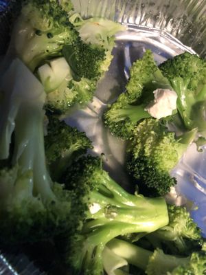 Steam broccoli  at Amitabha Vegan in Fresh Meadows