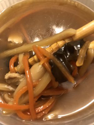 Hot and sour soup  at Amitabha Vegan in Fresh Meadows