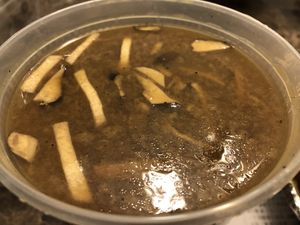 Hot and sour soup  at Amitabha Vegan in Fresh Meadows