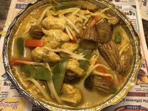 星洲炒素雞 at Amitabha Vegan in Fresh Meadows