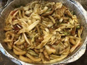 Sauté udon at Amitabha Vegan in Fresh Meadows