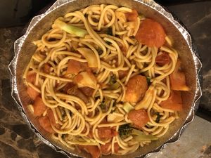 Tomato udon  at Amitabha Vegan in Fresh Meadows
